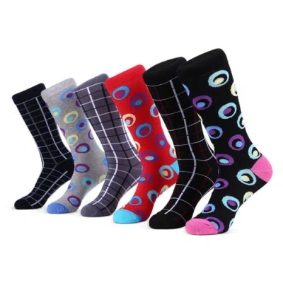 Mio Marino Fashion Patterned Cotton Blend Dress Socks 6-pack Gift Set In Multi