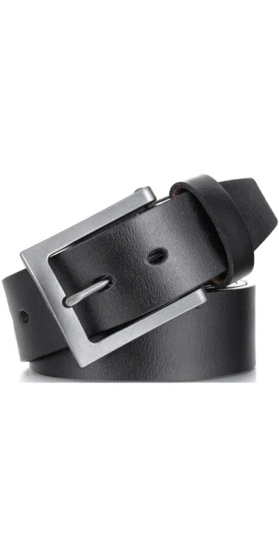 Mio Marino Full-grain Leather Casual Jean Belt In Black