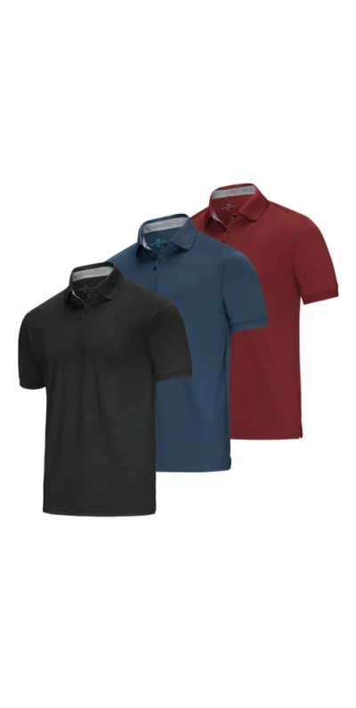 Mio Marino Lightweight Performance Stretch Golf Polo Shirt In Multi