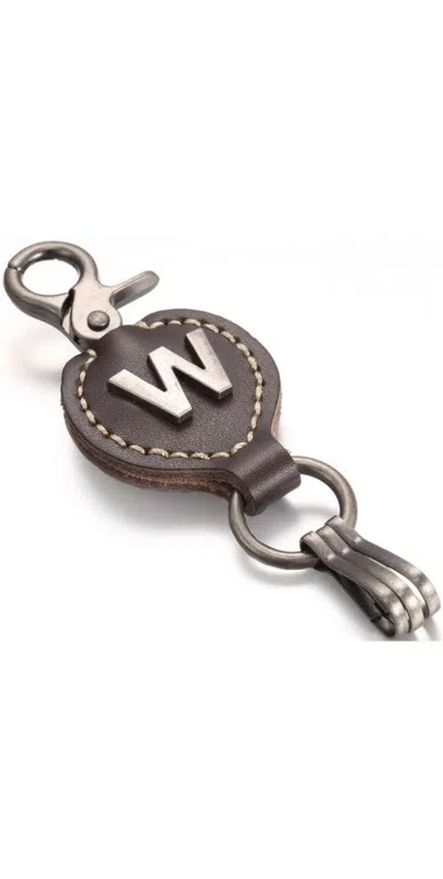 Mio Marino Monogram Genuine Leather Keychain In Brown W