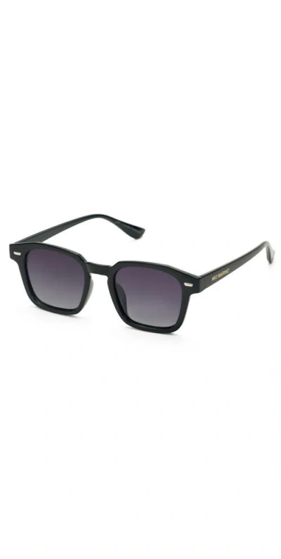 Mio Marino Polarized Vintage Square Sunglasses In Cheerful Black