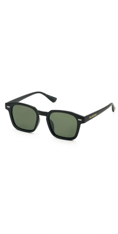 Mio Marino Polarized Vintage Square Sunglasses In Comfort Black
