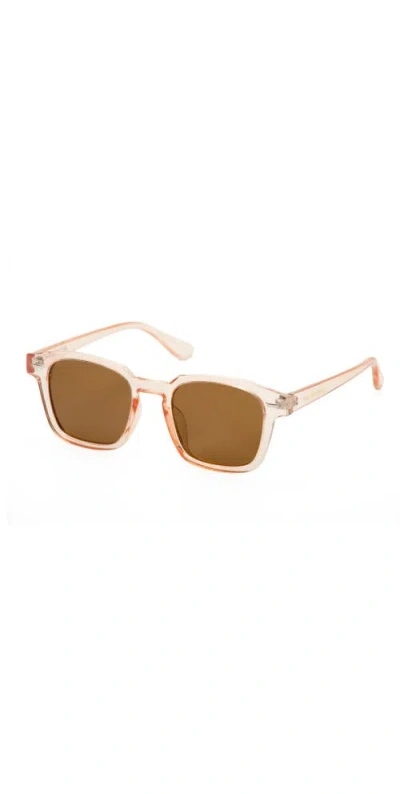 Mio Marino Polarized Vintage Square Sunglasses In Hint Of Bronze