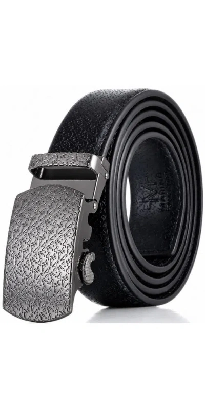 Mio Marino Soft-flex Genuine Leather Ratchet Belt In Black