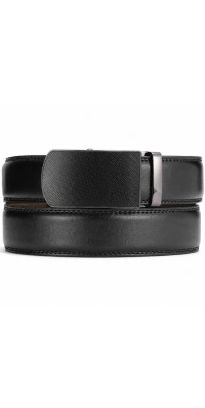 Mio Marino Soft-flex Genuine Leather Ratchet Belt In Black