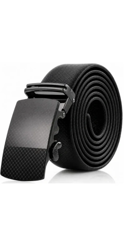 Mio Marino Soft-flex Genuine Leather Ratchet Belt In Black