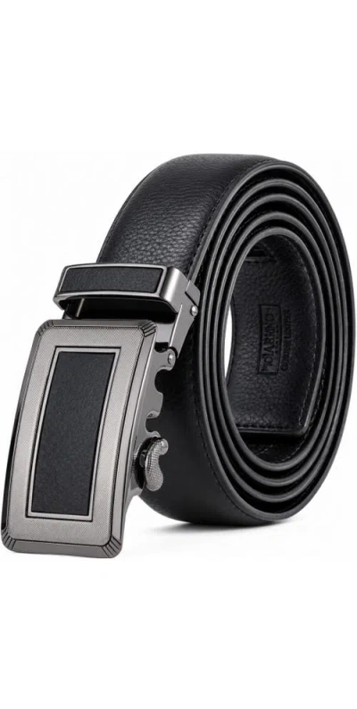 Mio Marino Soft-flex Genuine Leather Ratchet Belt In Black