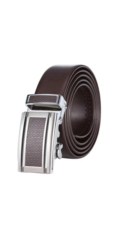 Mio Marino Soft-flex Genuine Leather Ratchet Belt In Brown