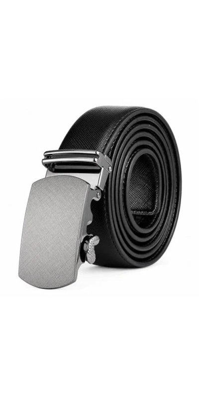 Mio Marino Soft-flex Genuine Leather Ratchet Belt In Black