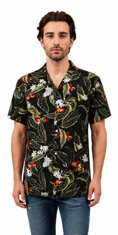 Mio Marino Tropical Print Button-down Hawaiian Camp Shirt In Multi