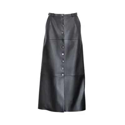 Mionè Women's Black Leather Skirt