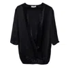 Mionè Women's Black Silk Wrap Blouse In Black