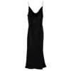 Mionè Women's Midi Silk Slip Dress - Black In Black