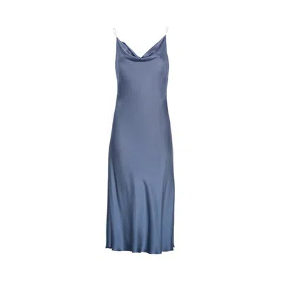 Mionè Women's Midi Silk Slip Dress - Blue