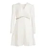 Mionè Women's Mini Silk Dress With Diamond Detail - White In White
