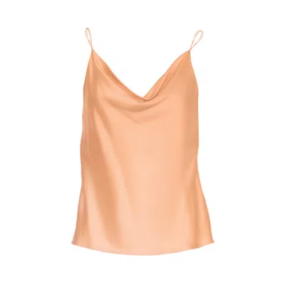 Mionè Women's Orange Slip Blouse With Draped Detail -  Peach