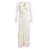 Mionè Women's White Silk Wedding Dress With Diamond Details In White