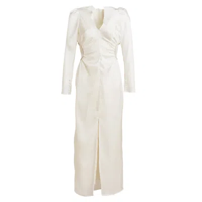 Mionè Women's White Silk Wedding Dress With Diamond Details