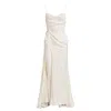 Mionè Women's White Silk Wedding Dress With Open Back In White