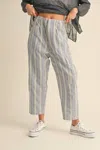 Shop Miou Muse Ash Multi Stripe Pant In Blue