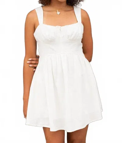 Miou Muse Ava Textured Mini Dress In Off White