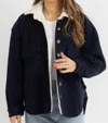 Miou Muse Averie Shearling Jacket In Indigo In Multi