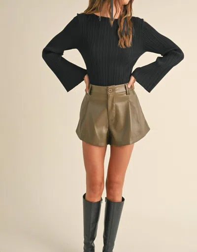 Miou Muse Bella Ribbed Top In Black