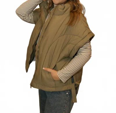 Miou Muse Bria Puffer Vest In Olive In Green