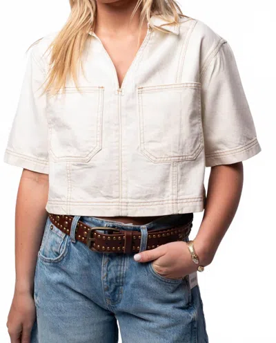 Miou Muse Bronco Shirt In Ecru In White