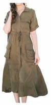 MIOU MUSE BROOKE DRESS IN OLIVE