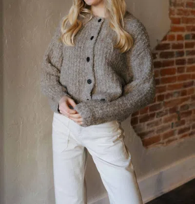 Miou Muse Button Front Cardigan In Latte In Multi