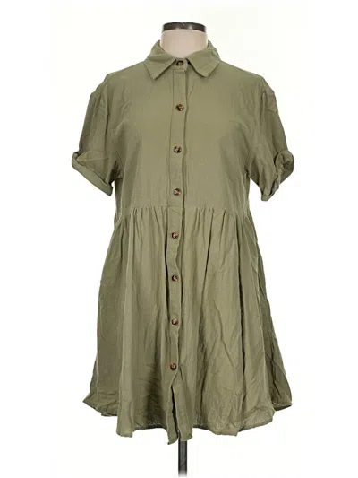 Pre-owned Miou Muse Casual Dress In Green