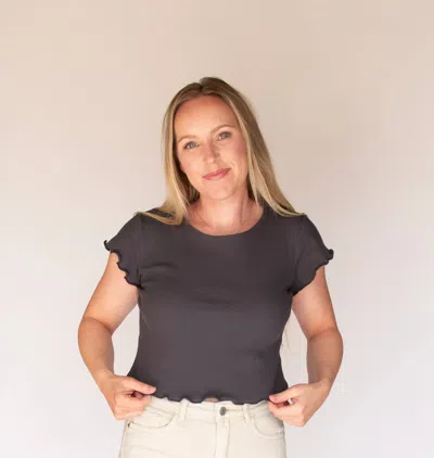 Miou Muse Chancey Top In Charcoal In Multi