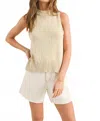 Miou Muse Chunky Sleeveless Top In Beige
