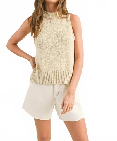 Miou Muse Chunky Sleeveless Top In Beige
