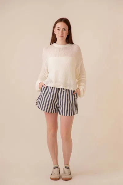 Miou Muse Clara Crewneck Sweater In Off White In Neutral