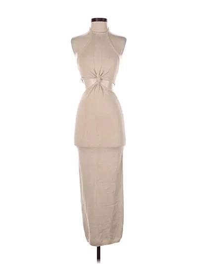 Pre-owned Miou Muse Cocktail Dress In Tan