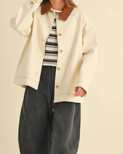 Miou Muse Corduroy Dreams Barn Jacket In Beige/brown In Multi