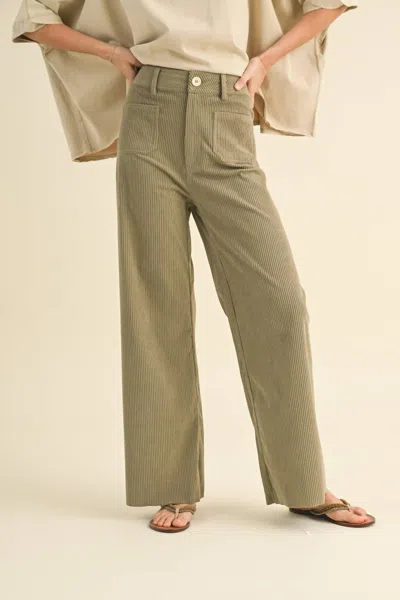 Miou Muse Corduroy Pants In Olive