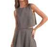 Miou Muse Courtney Flow Tank Top In Mushroom Gray In Gray