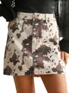 Miou Muse Cow Print Skirt In Multi In Multi