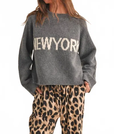 Miou Muse Cozy New York Sweater In Grey In Gray