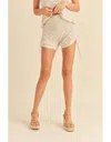 MIOU MUSE CROCHET KNIT SHORTS IN BEIGE
