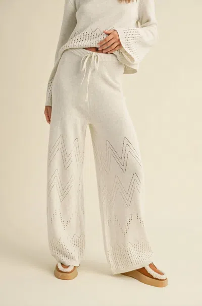 Miou Muse Crochet Knitted Pant In Oatmeal In Neutral