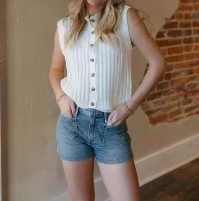 Miou Muse Crochet Vest In White