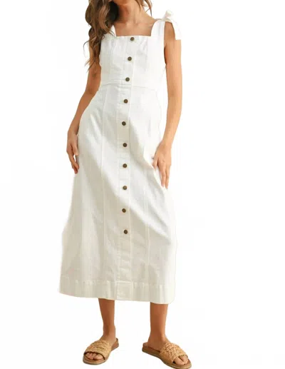 Miou Muse Daisy Button Down Dress In White