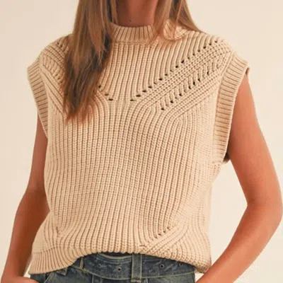 Miou Muse Day To Day Sweater Vest In Beige In Brown
