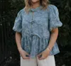 Miou Muse Denim Jacquard Top