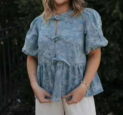 Miou Muse Denim Jacquard Top