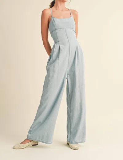 Miou Muse Denim Jumpsuit In Blue
